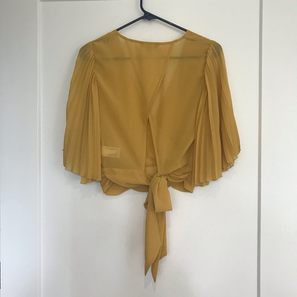 EXPRESS Chiffon Wrap Top - Picture 4 of 8